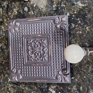 TIN Black Single Coat hook Wall or Door Hang 7.5" L X 5.5" W